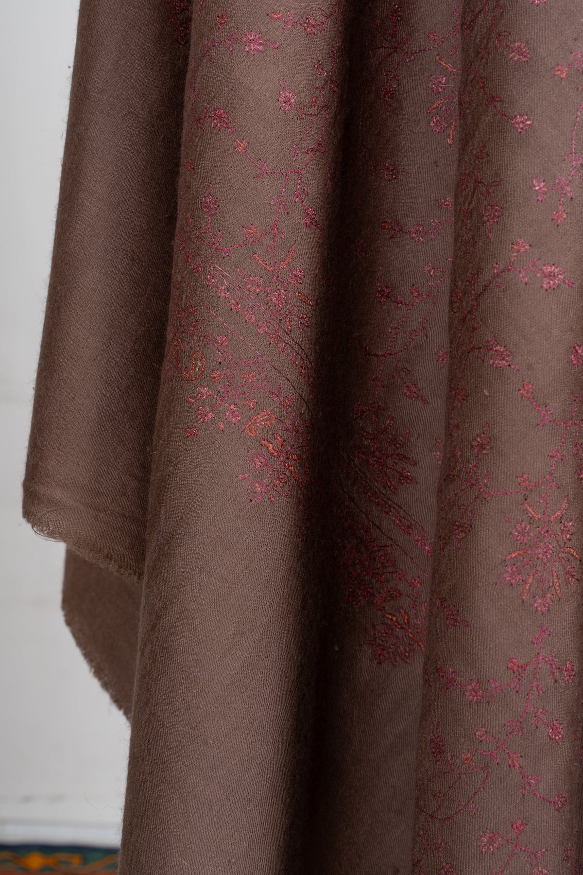 3 yards Pure silk embroidered Pure Pashmina Shawl