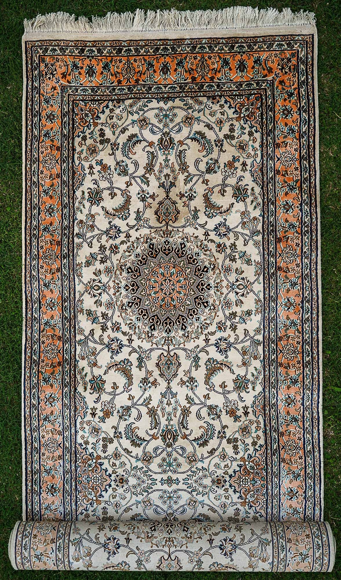 Pure Silk Kashmiri Carpet 2.5ft * 10ft (30" * 120")