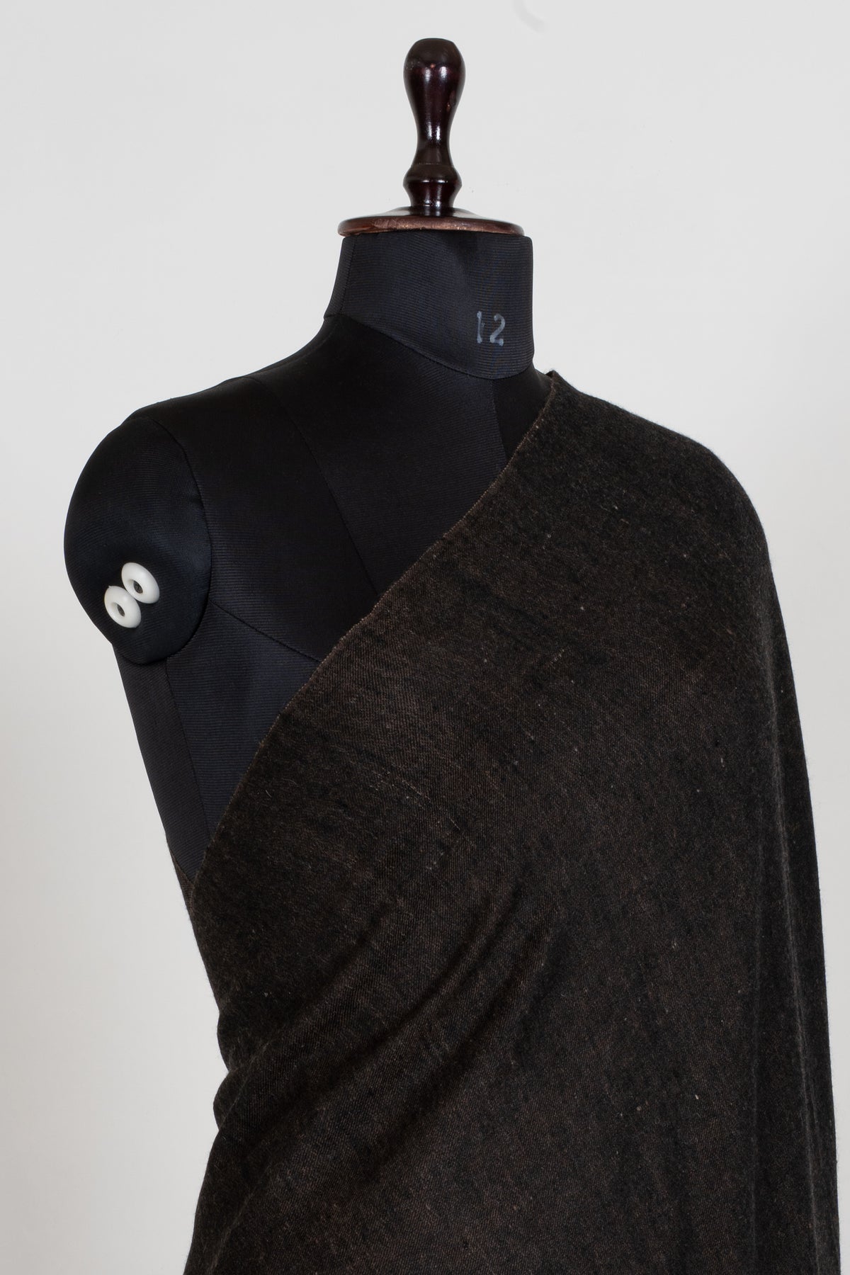 3 yards Reversible Pure Pashmina Shawl with Kani Woven Vibrant Floral Borders in Deep Charcoal and Warm Taupe