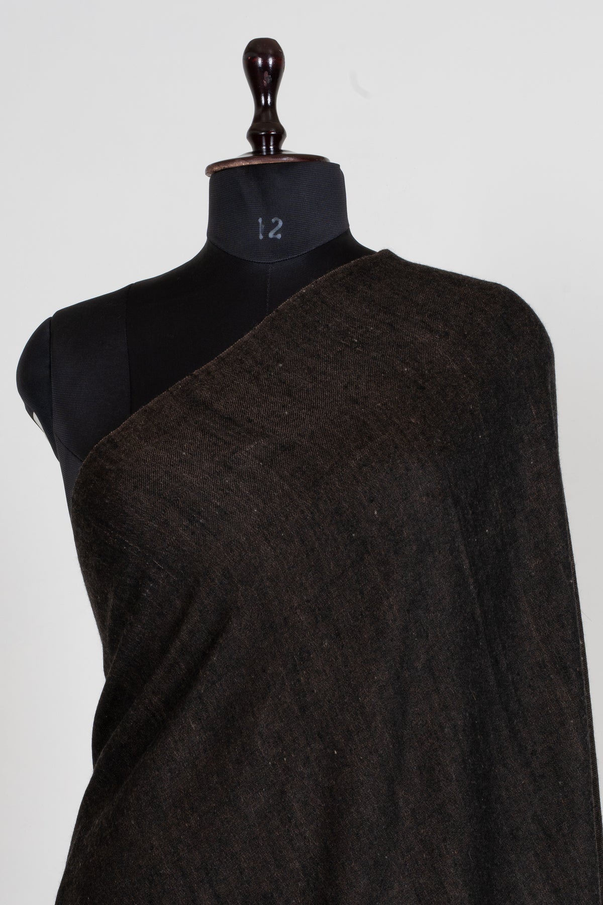 3 yards Reversible Pure Pashmina Shawl with Kani Woven Vibrant Floral Borders in Deep Charcoal and Warm Taupe