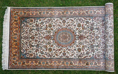 Pure Silk Kashmiri Carpet 2.5ft* 7ft (30" * 84")