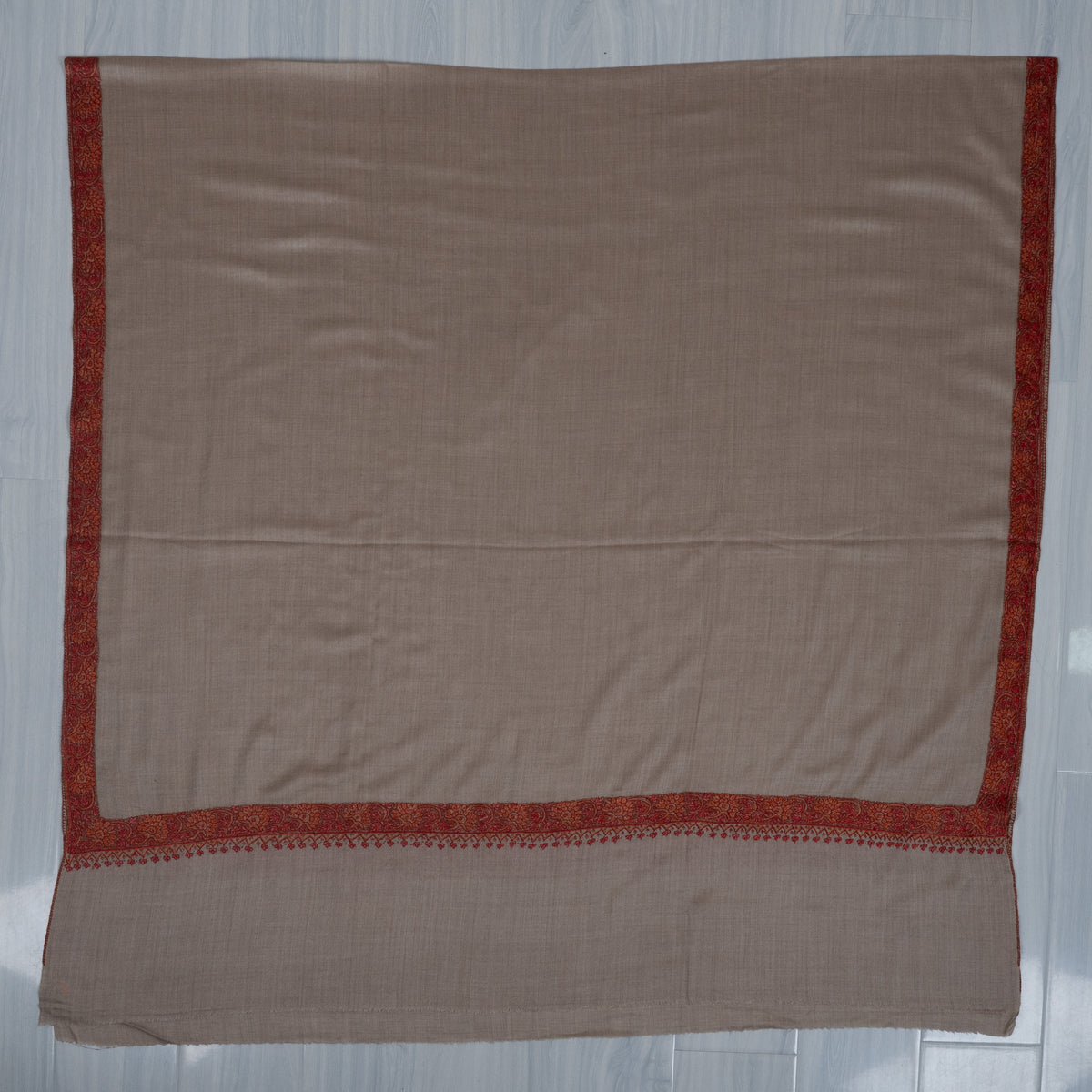 Desert Blush Merino wool 2.5 Yards Sozni Hand Embroidered Shawl