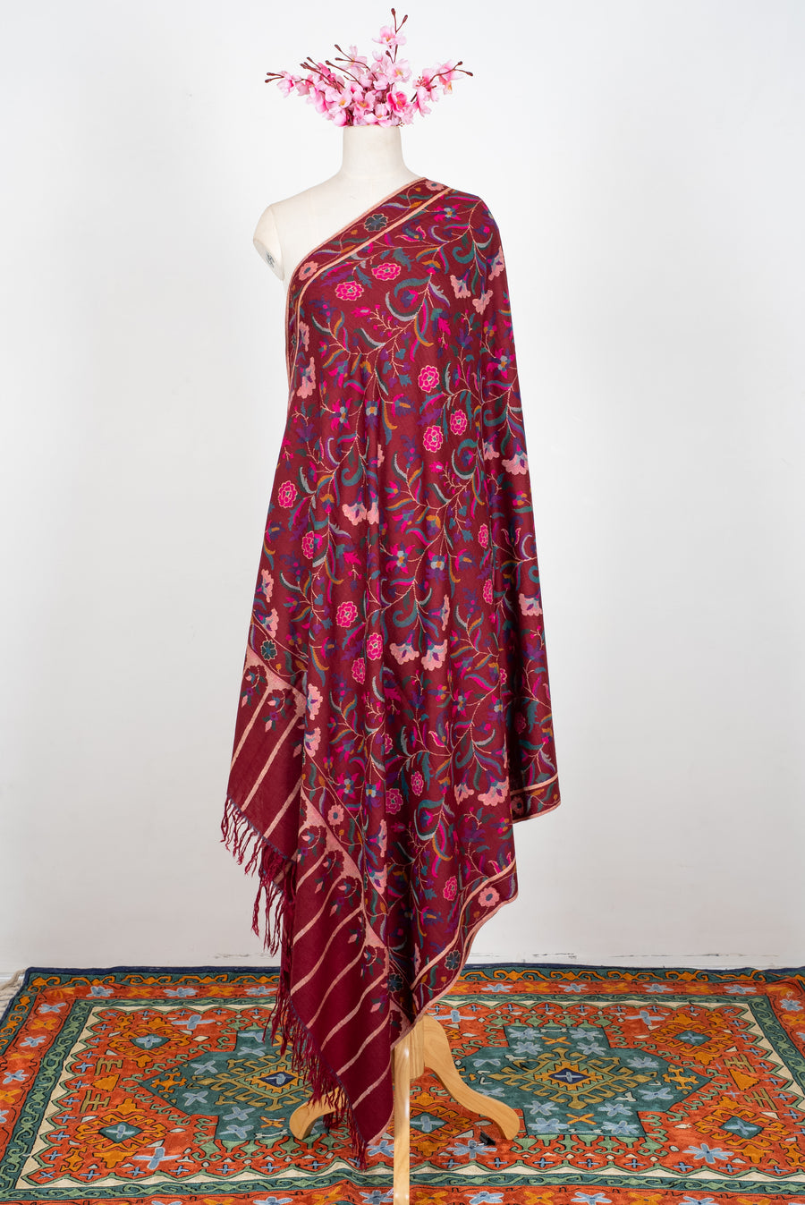 2.5 yards Kani Pure Pashmina Hand Woven Shawl