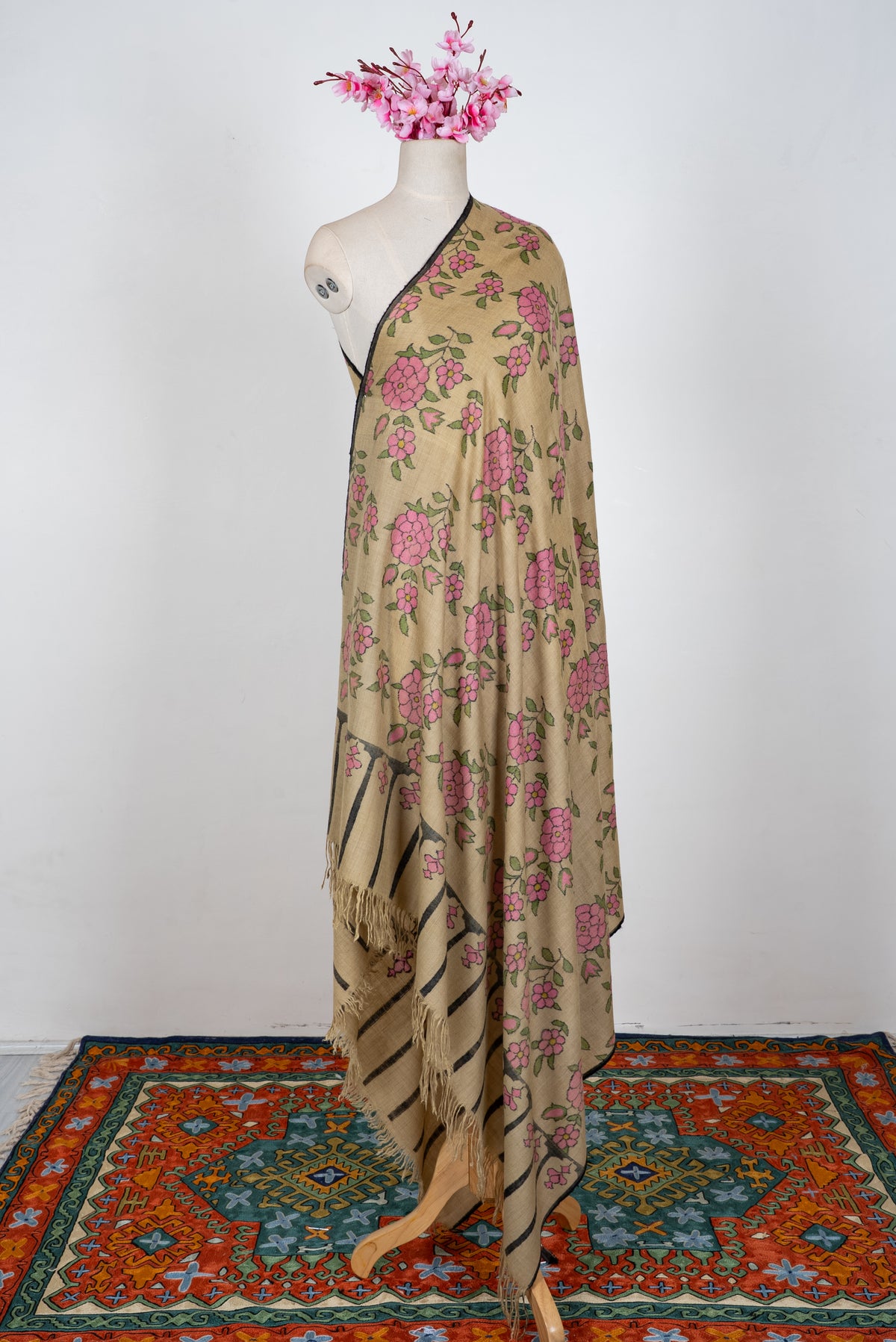 2.5 yards Kani Pure Pashmina Hand Woven Shawl
