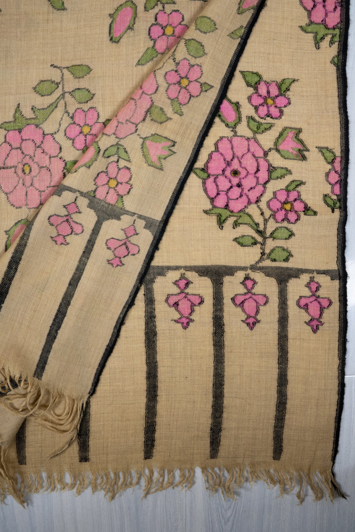 2.5 yards Kani Pure Pashmina Hand Woven Shawl
