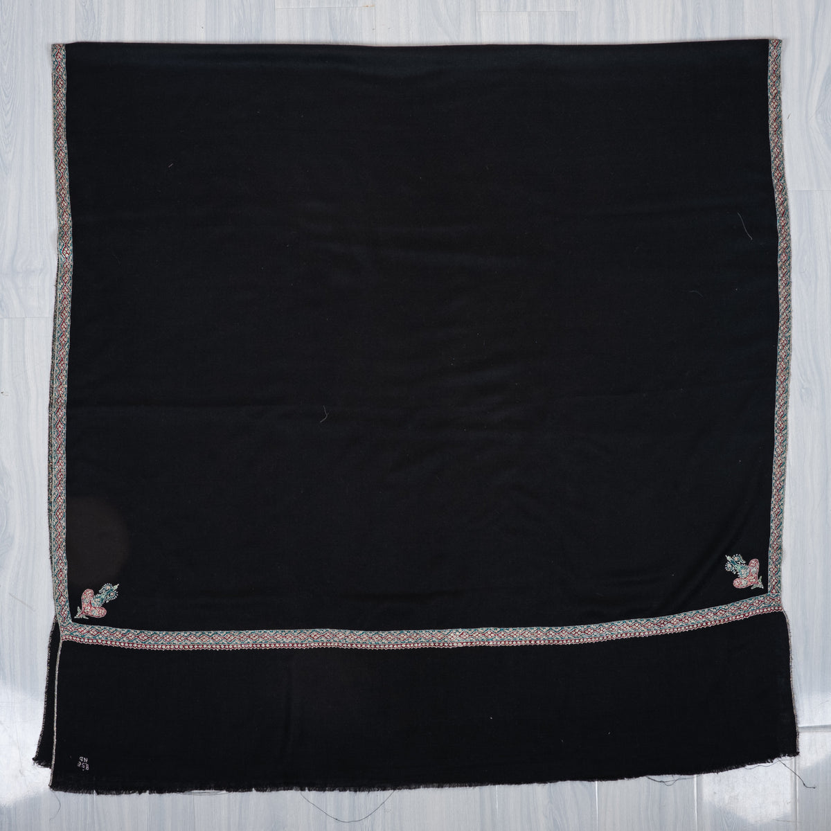 2.5 Yards Pure Pashmina Hand Embroidered Shawl