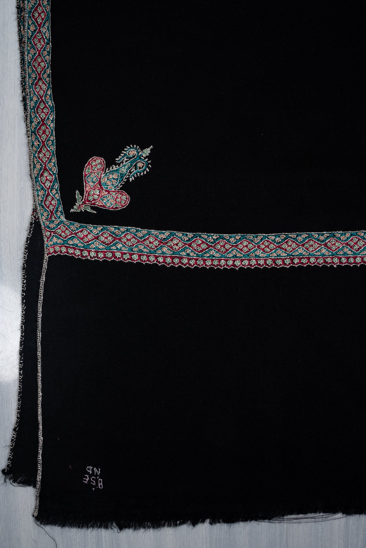 2.5 Yards Pure Pashmina Hand Embroidered Shawl