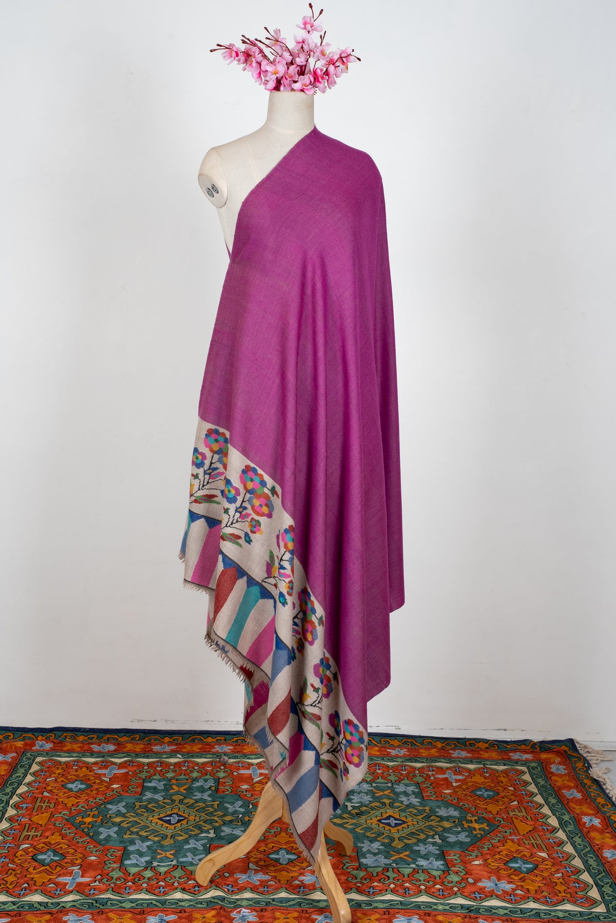 Orchid Bloom Radiance: Kani Pure Pashmina Hand Woven Shawl