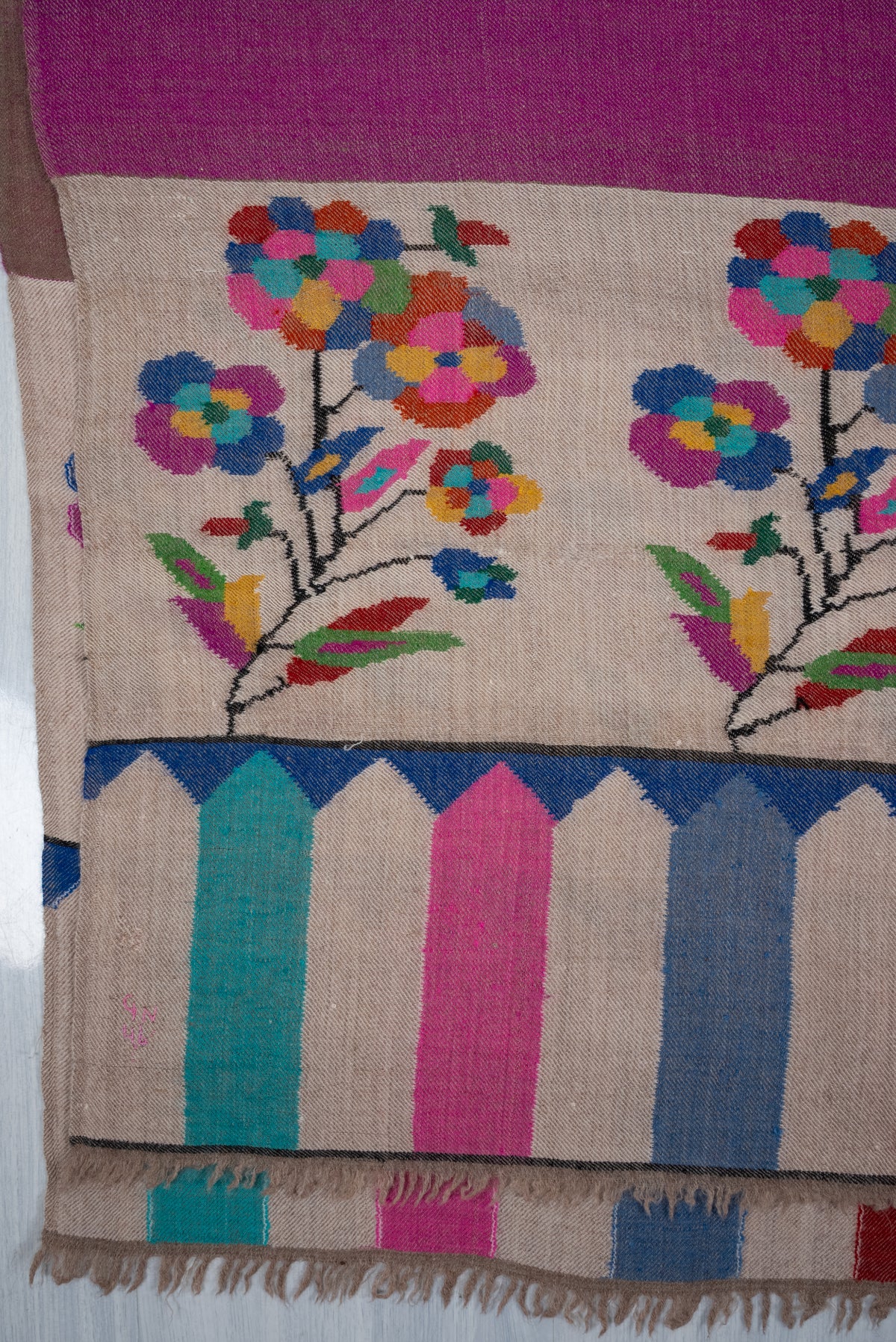 Orchid Bloom Radiance: Kani Pure Pashmina Hand Woven Shawl