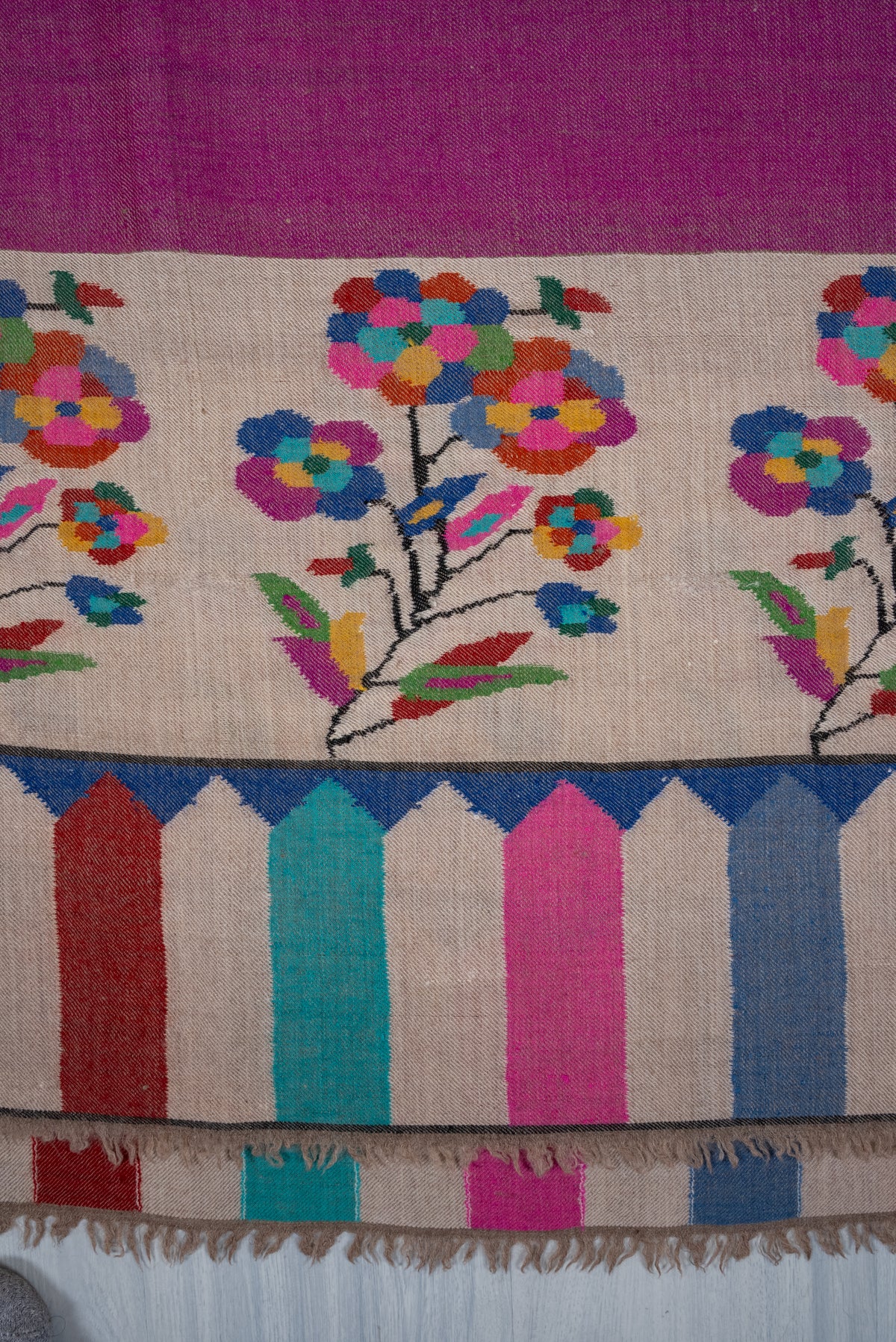 Orchid Bloom Radiance: Kani Pure Pashmina Hand Woven Shawl