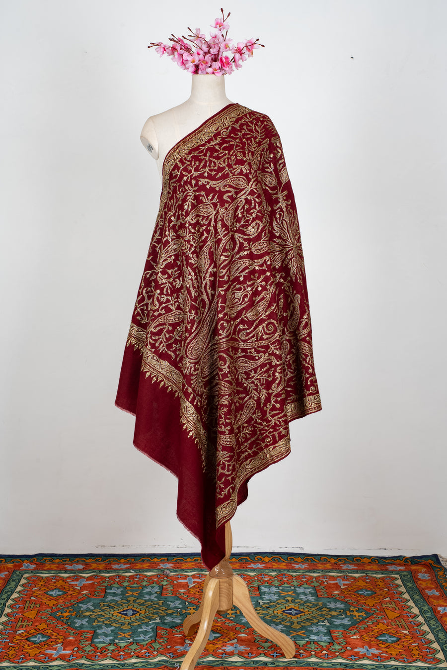 Tilla Hand Embroidered Pure Pashmina Shawl