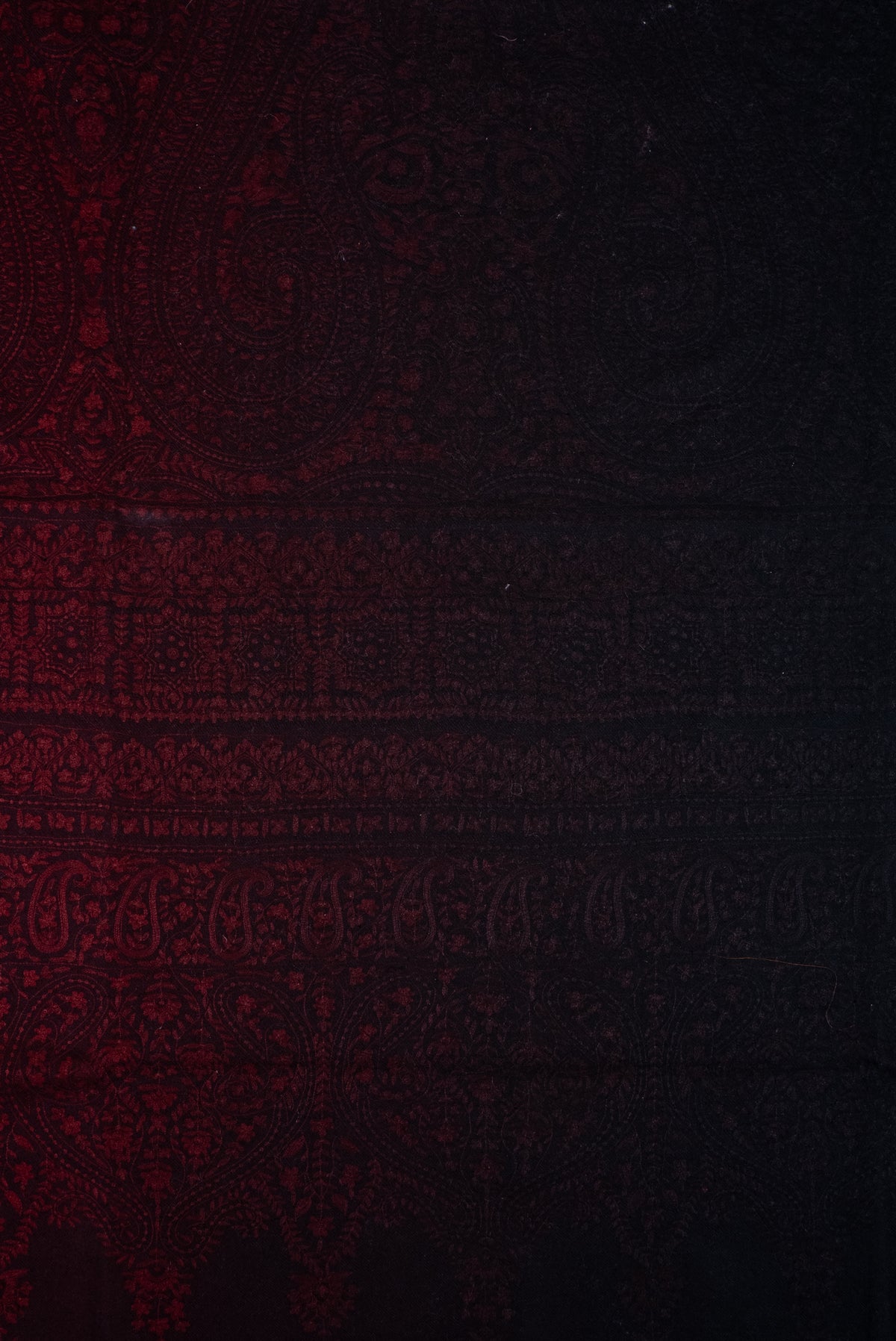 Ombre Midnight Ember Glow: Pure Pashmina Hand Embroidered Jamawar Shawl