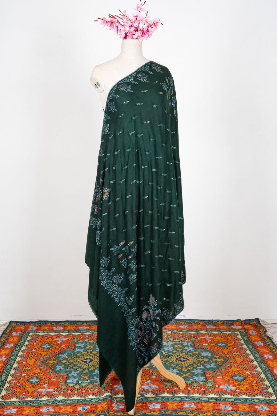 2.5 Yards: Pure Pashmina Hand Embroidered Shawl
