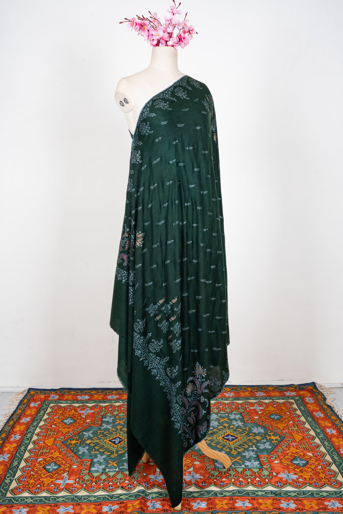 2.5 Yards: Pure Pashmina Hand Embroidered Shawl