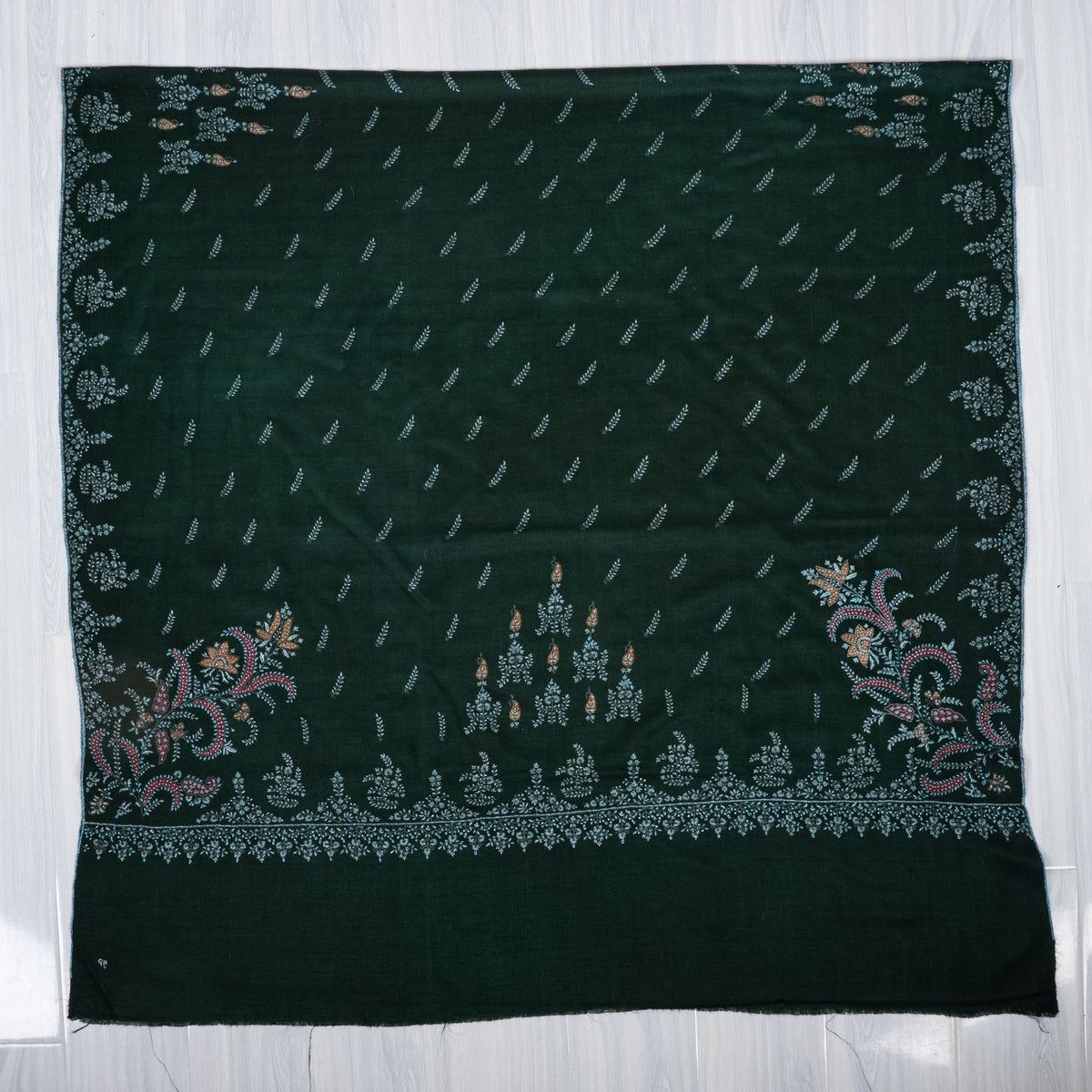 2.5 Yards: Pure Pashmina Hand Embroidered Shawl