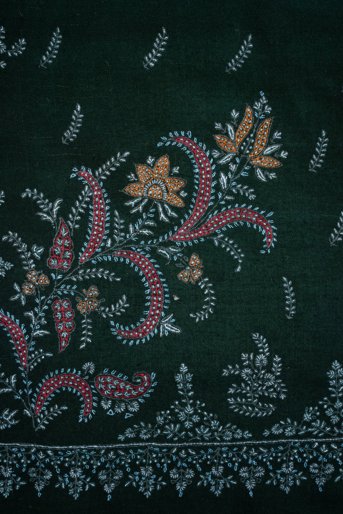 2.5 Yards: Pure Pashmina Hand Embroidered Shawl