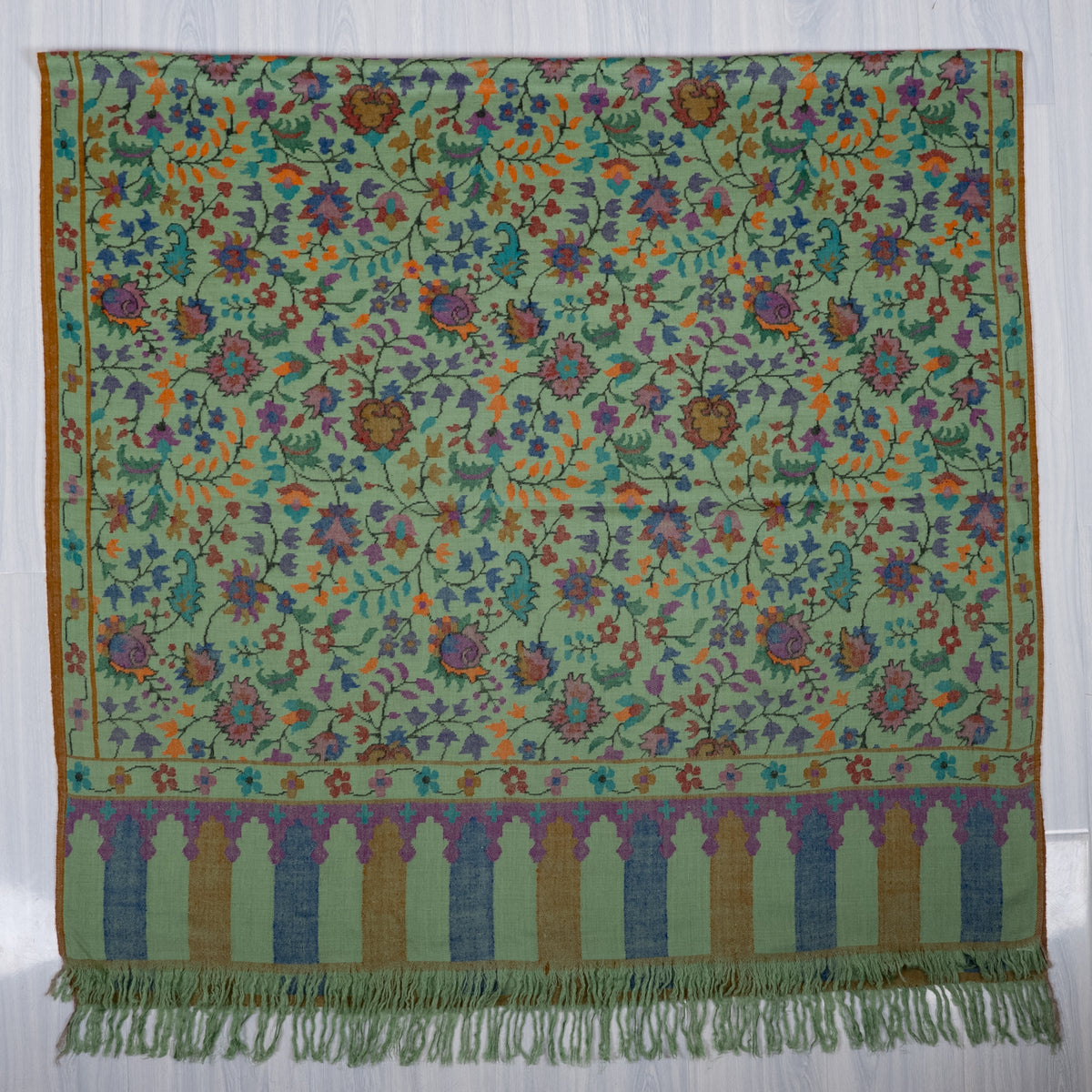 Hand Spun Pure Pashmina Kani Shawl