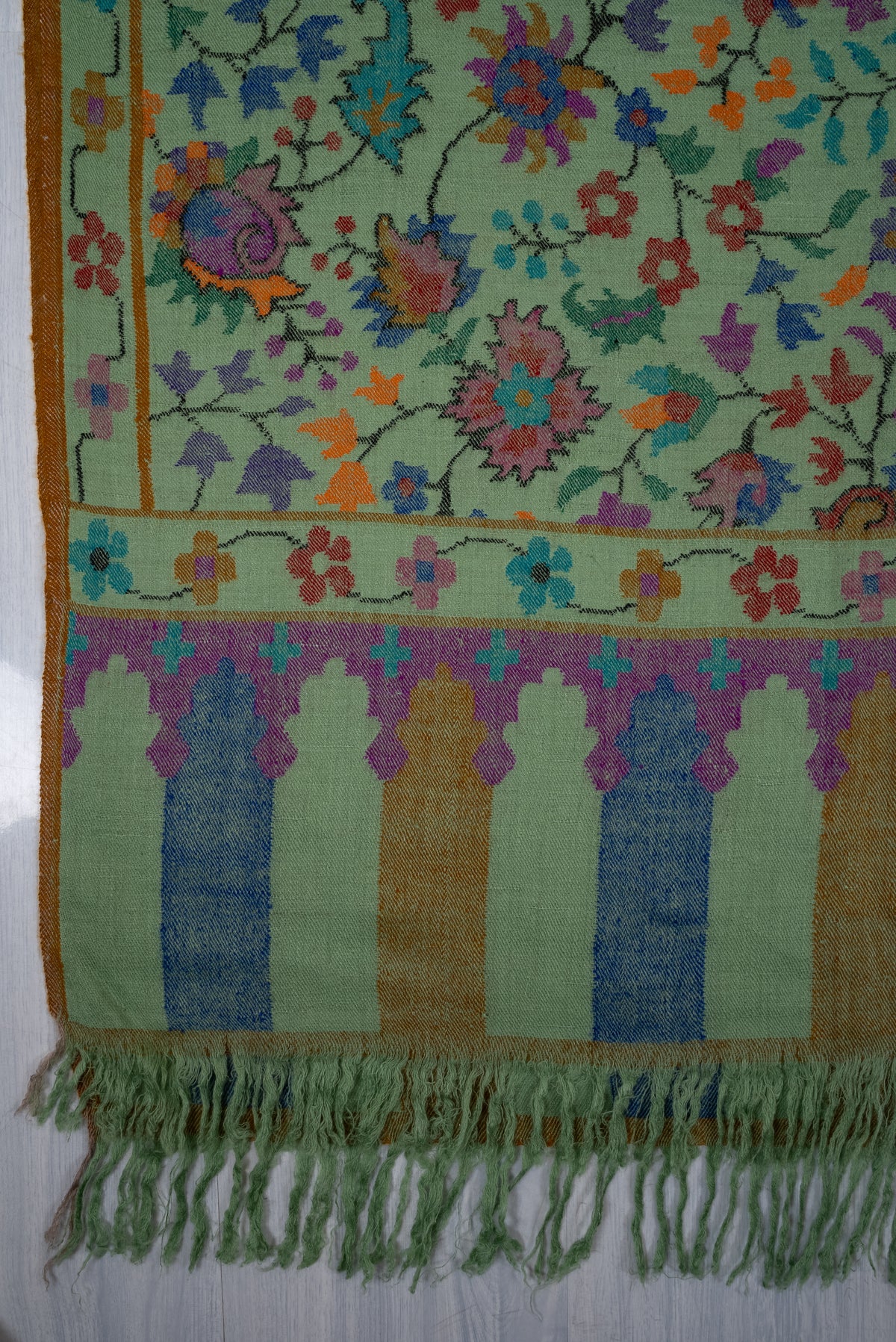 Hand Spun Pure Pashmina Kani Shawl