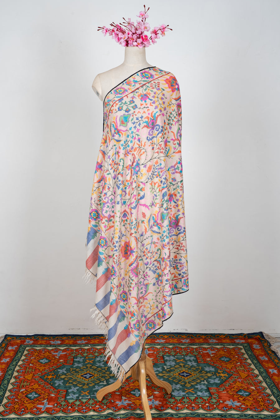 Kani Pure Pashmina Hand Woven Shawl