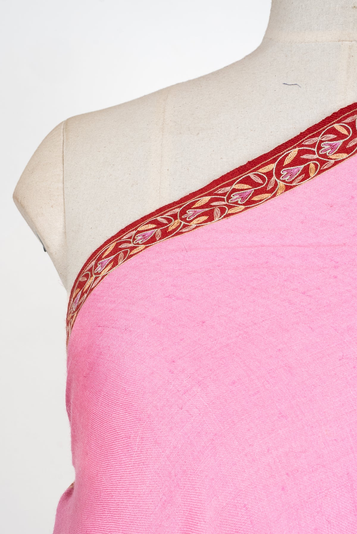Rose Petal Symphony: Pure Pashmina Hand Embroidered Shawl