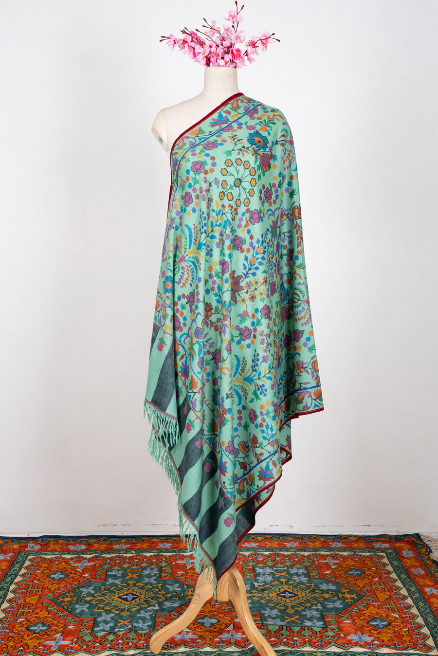 Pure Pashmina Kani Hand Woven Shawl