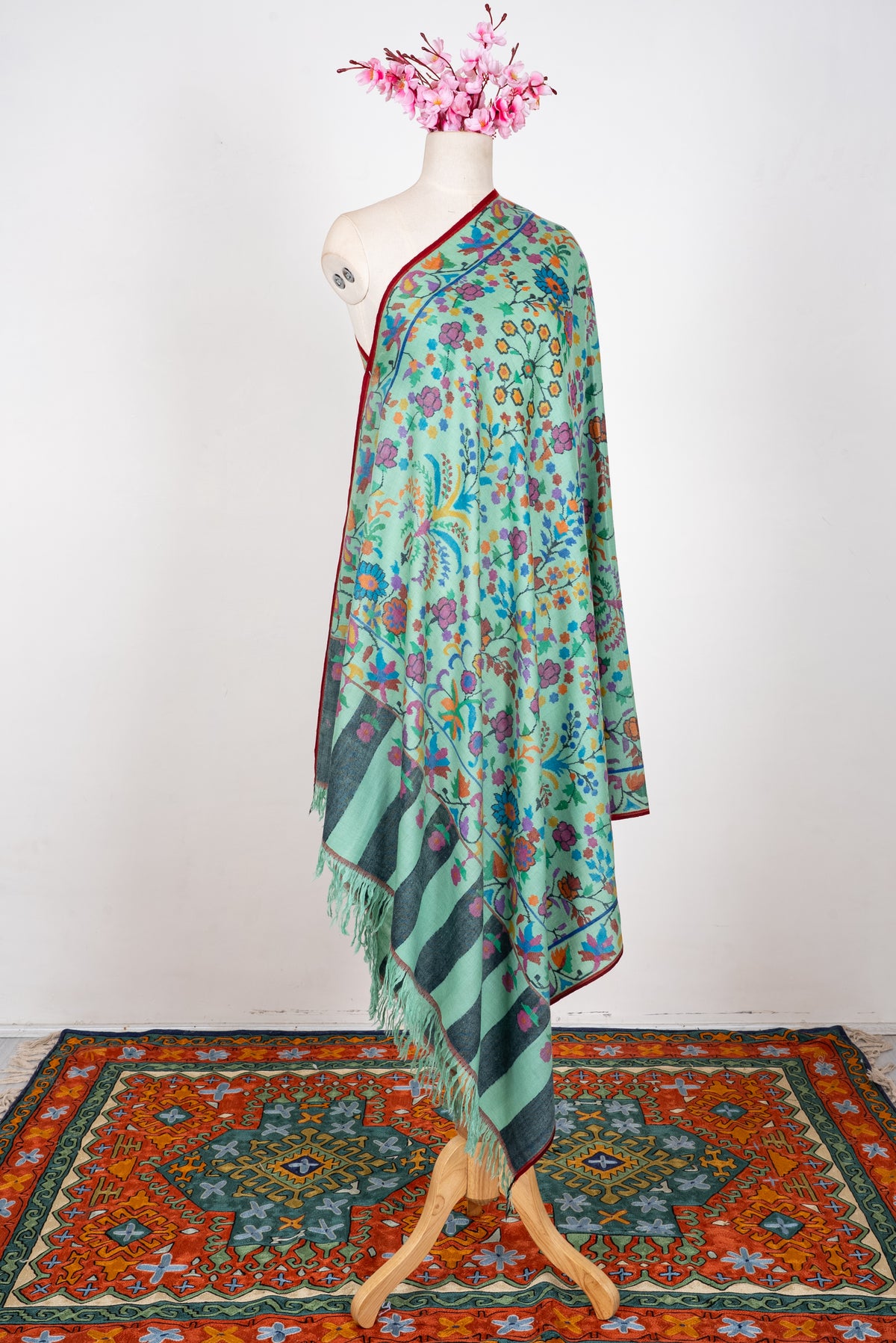 Pure Pashmina Kani Hand Woven Shawl