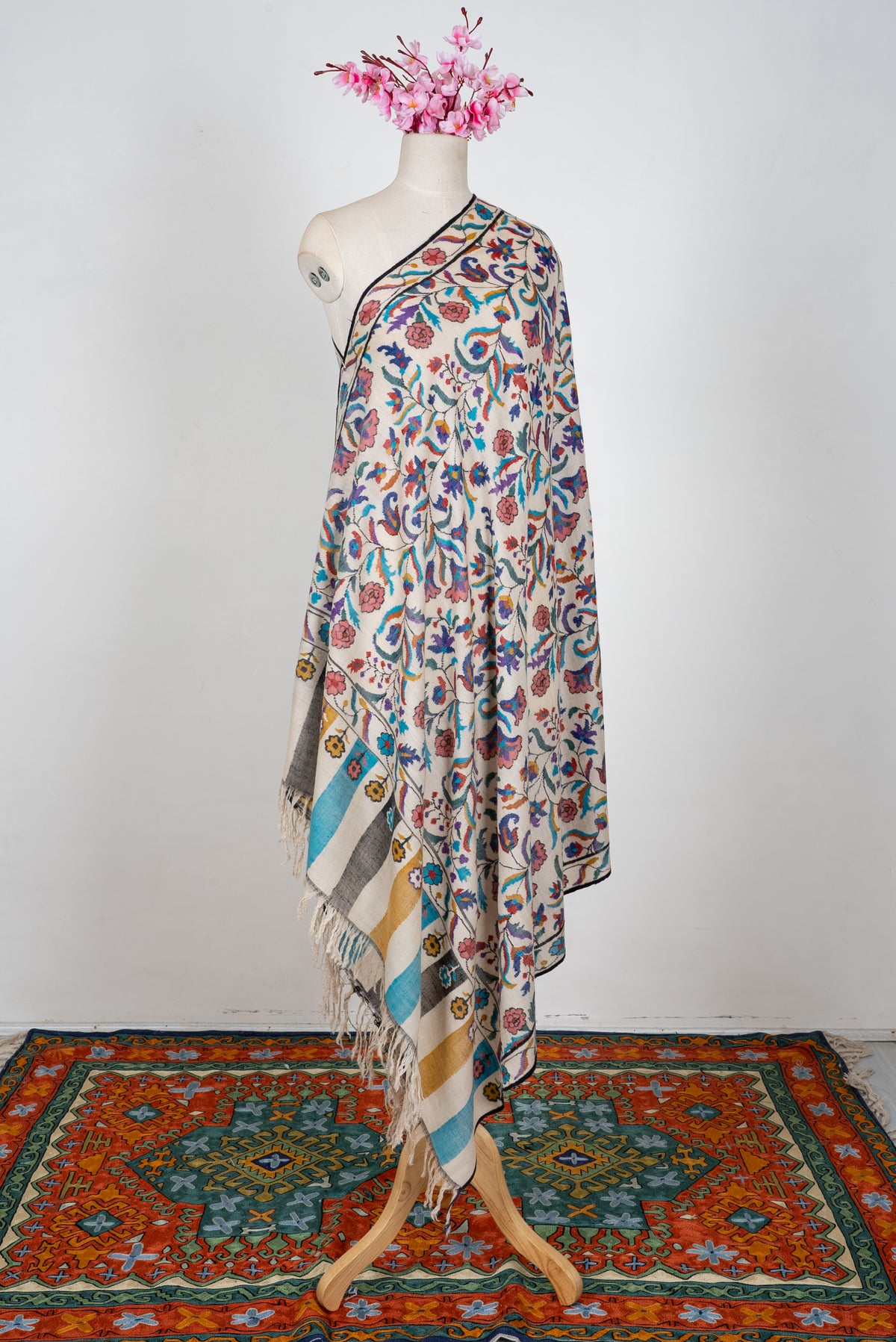 Kani Pure Pashmina Hand Woven Shawl