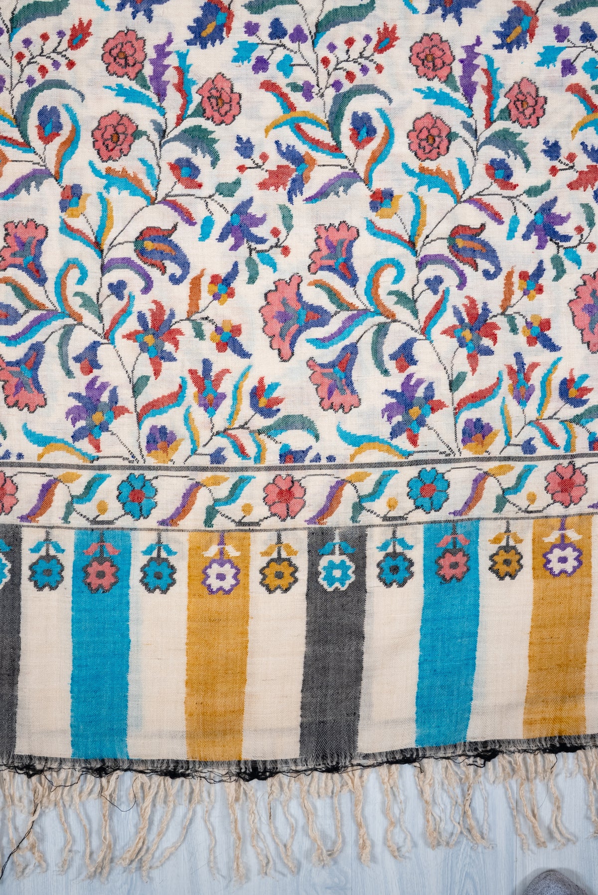 Kani Pure Pashmina Hand Woven Shawl