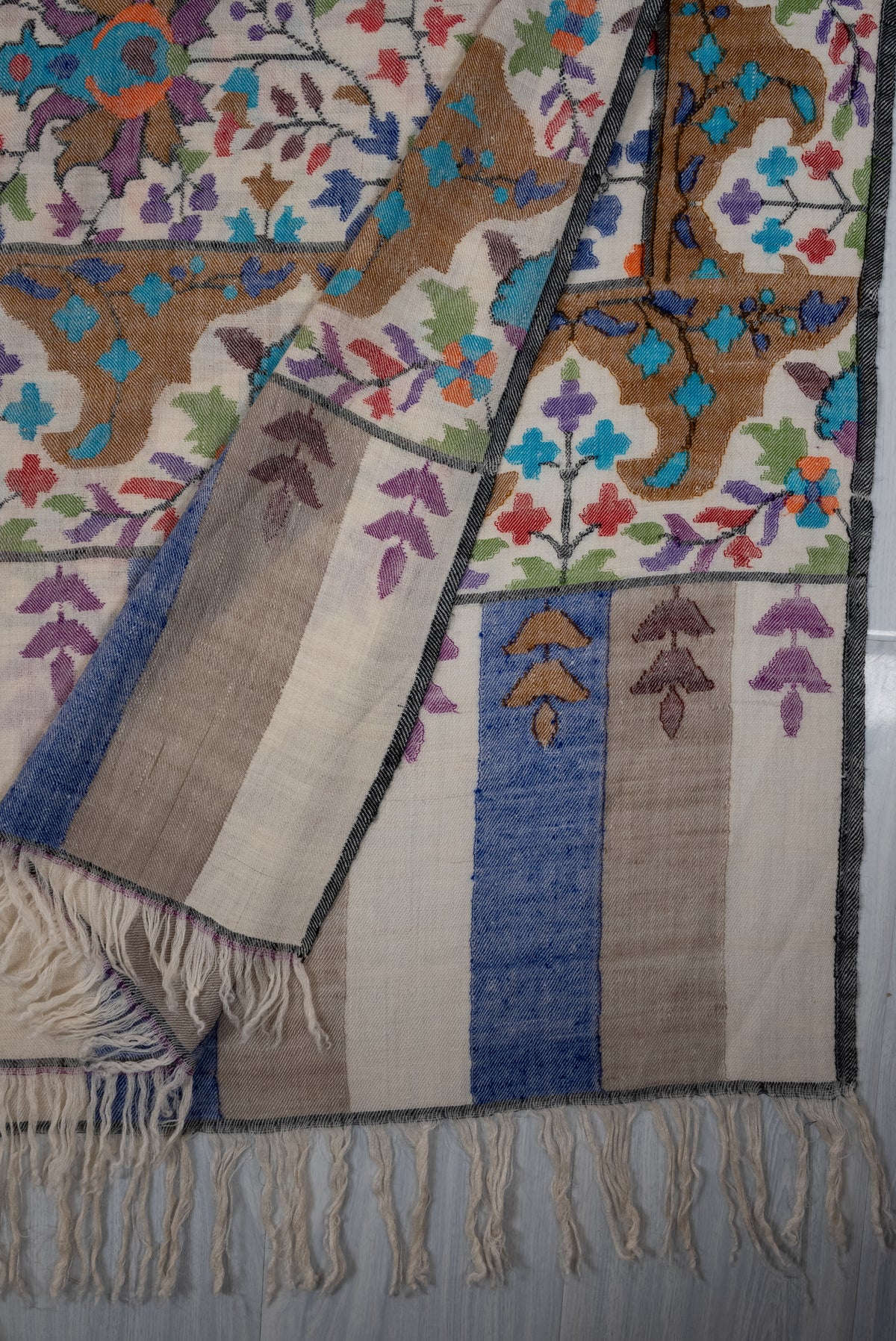 3 yards Kani Pure Pashmina Hand Woven Shawl