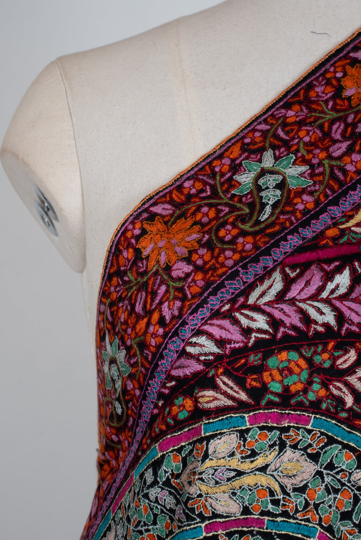 Kalamkari Pure Pashmina Hand Embroidered Shawl