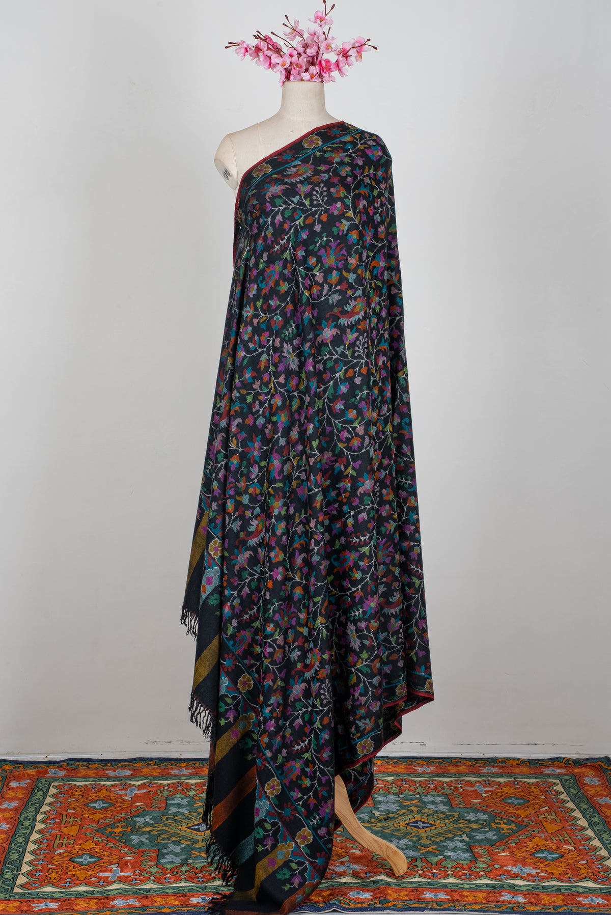 3 Yards Kani Hand Woven Pure Pashmina Shawl