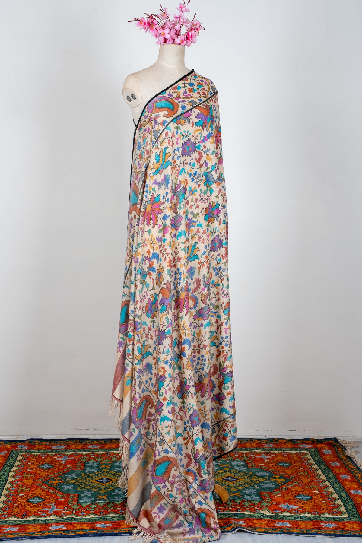 3 Yards Handwoven Kani Pashmina Shawl