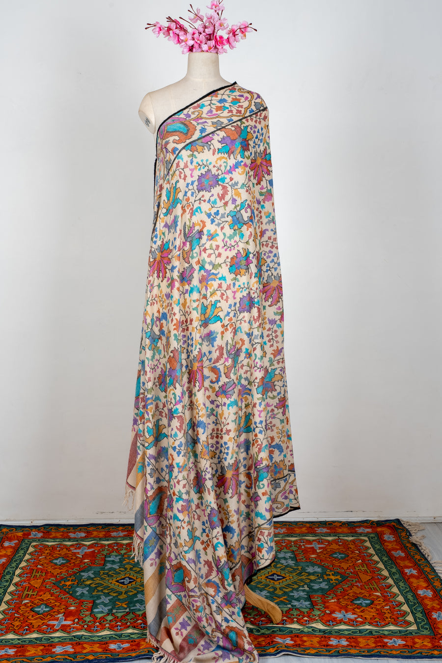 3 Yards Handwoven Kani Pashmina Shawl