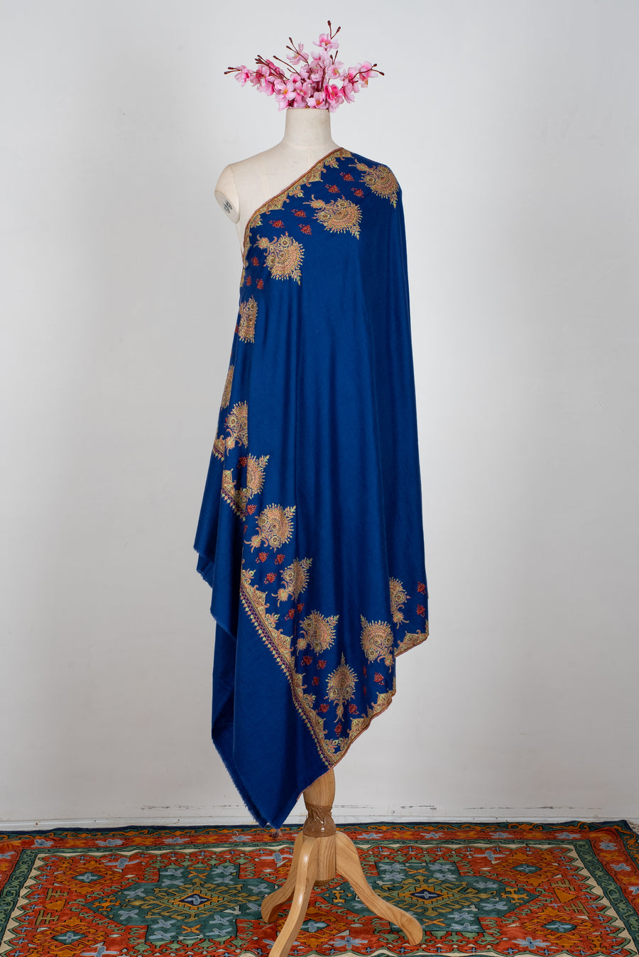 Sapphire Zareen Hand Embroidered Pure Pashmina Shawl