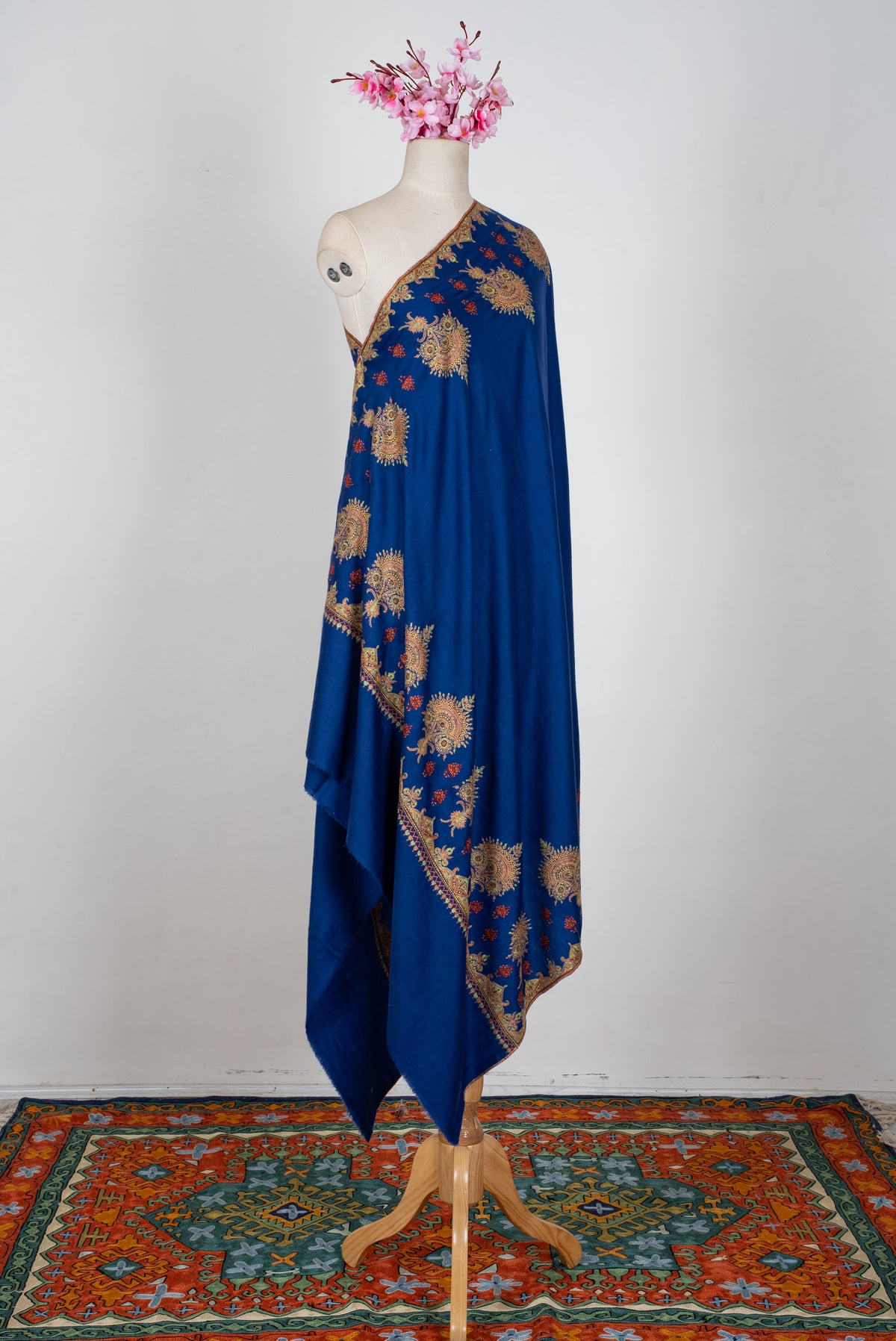 Sapphire Zareen Hand Embroidered Pure Pashmina Shawl