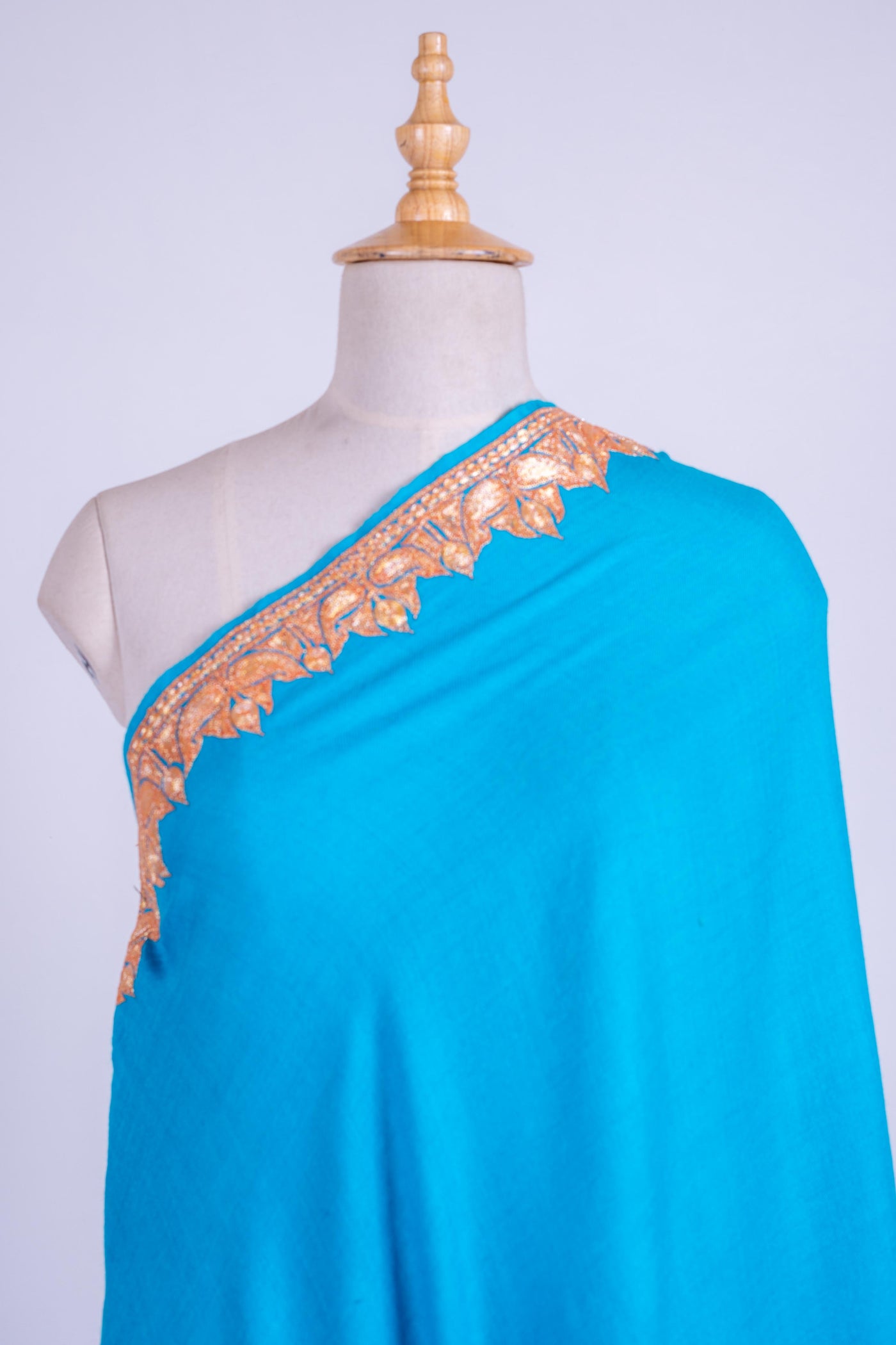 Turquoise Splendor - Merino Wool Shawl with Tilla Borders