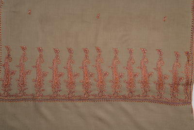 Autumn Gold Hand Embroidered Merino Wool Sozni Scarf