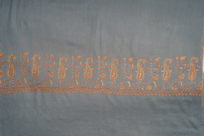 Misty Dawn Hand Embroidered Merino Wool Sozni Scarf