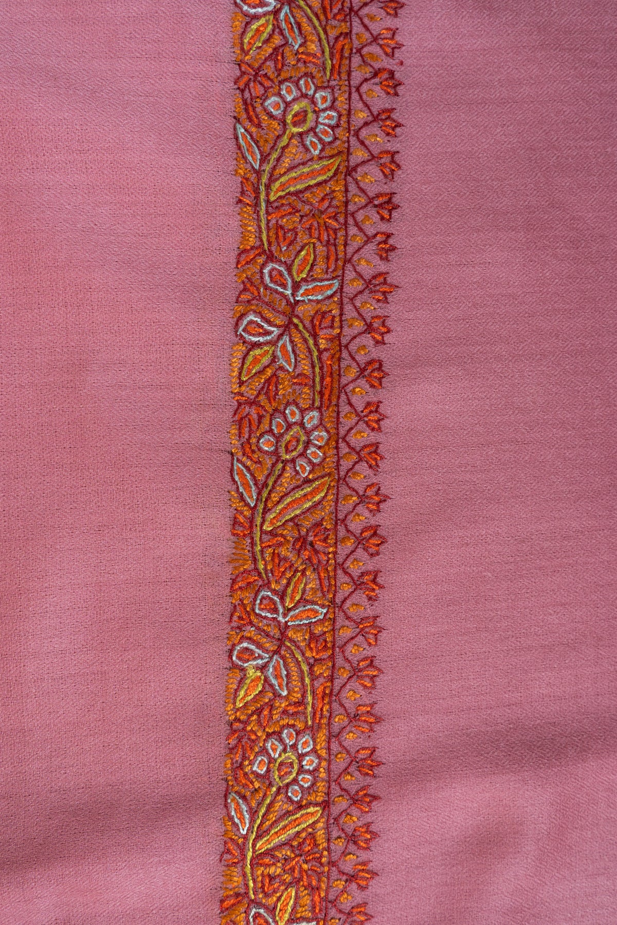Rosewood Paisley Merino wool 2.5 Yards Sozni Hand Embroidered Shawl