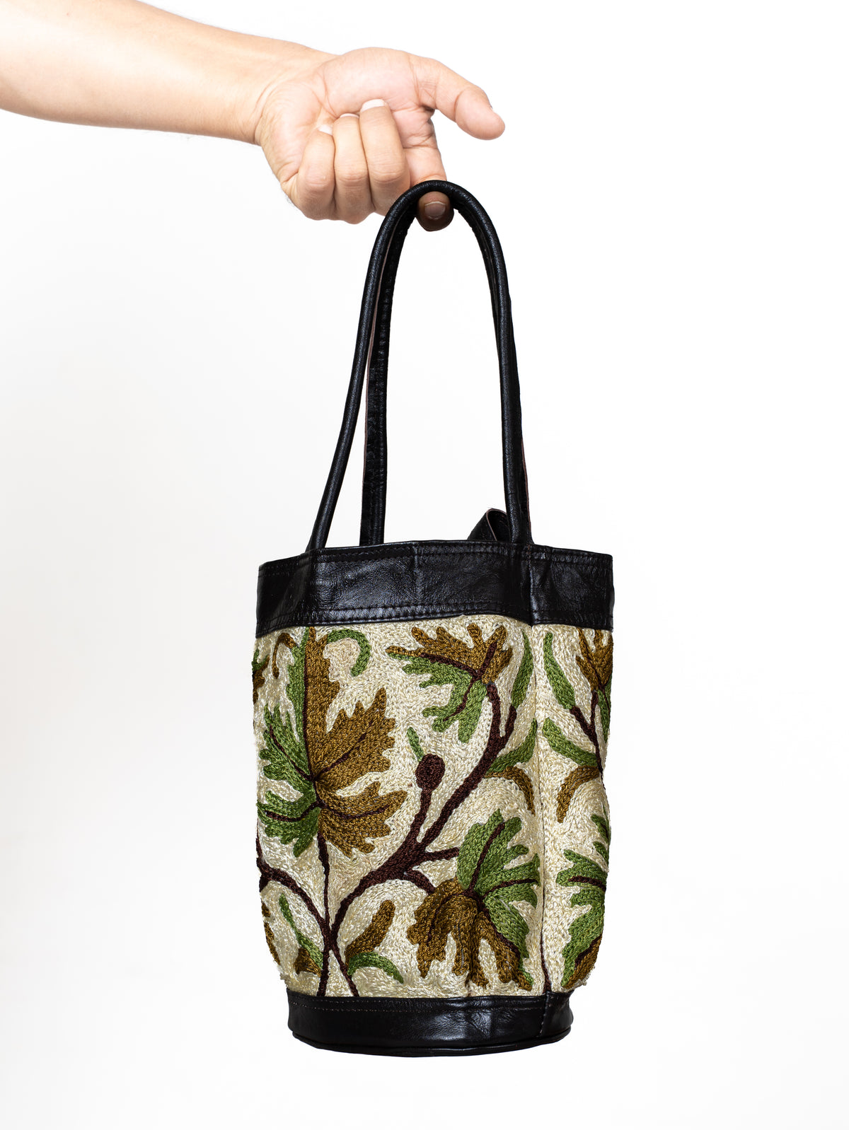 Woodland Elegance Crewal Hand Embroidered Kashmiri Purse