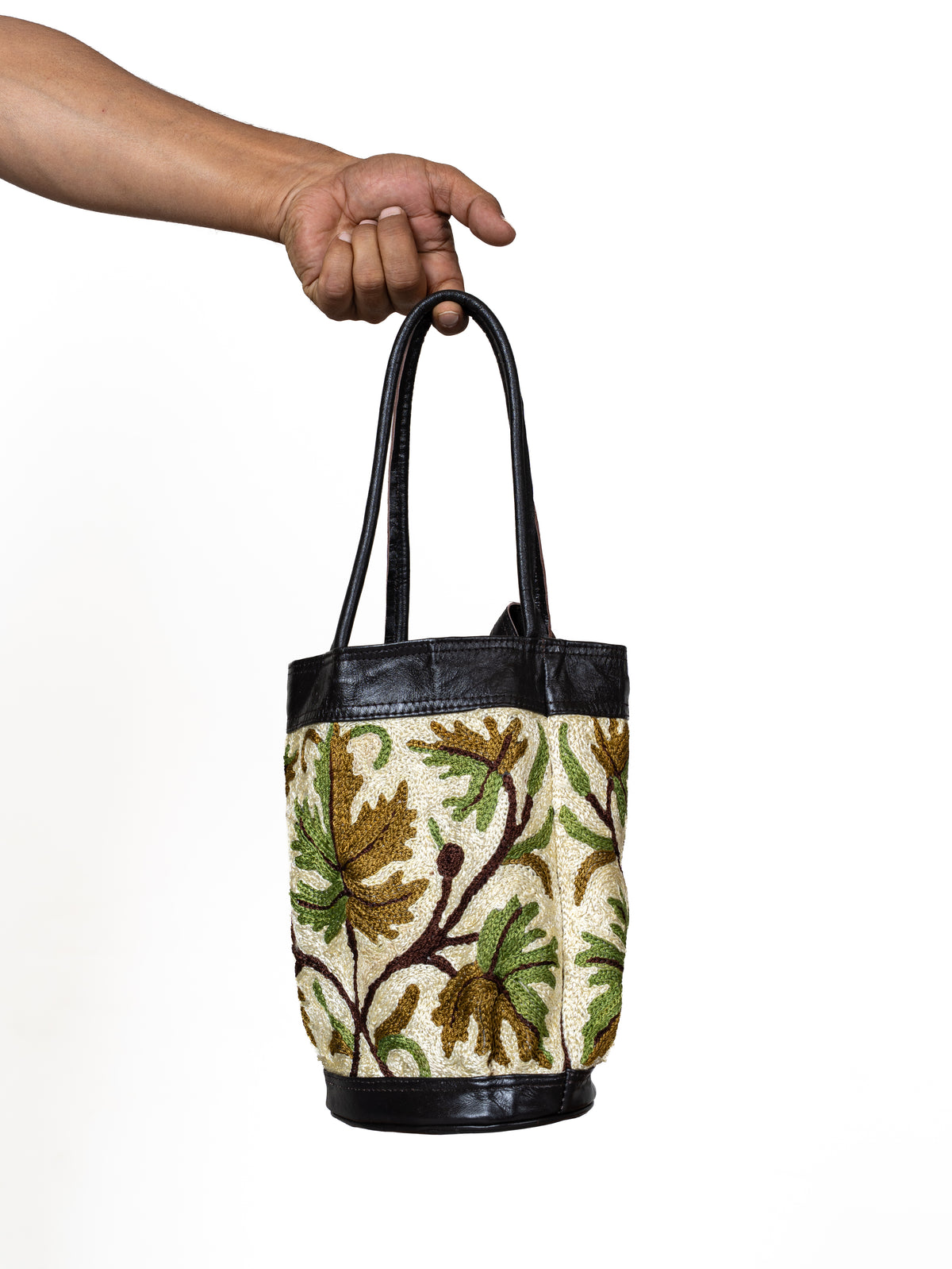 Woodland Elegance Aari Hand Embroidered Kashmiri Purse