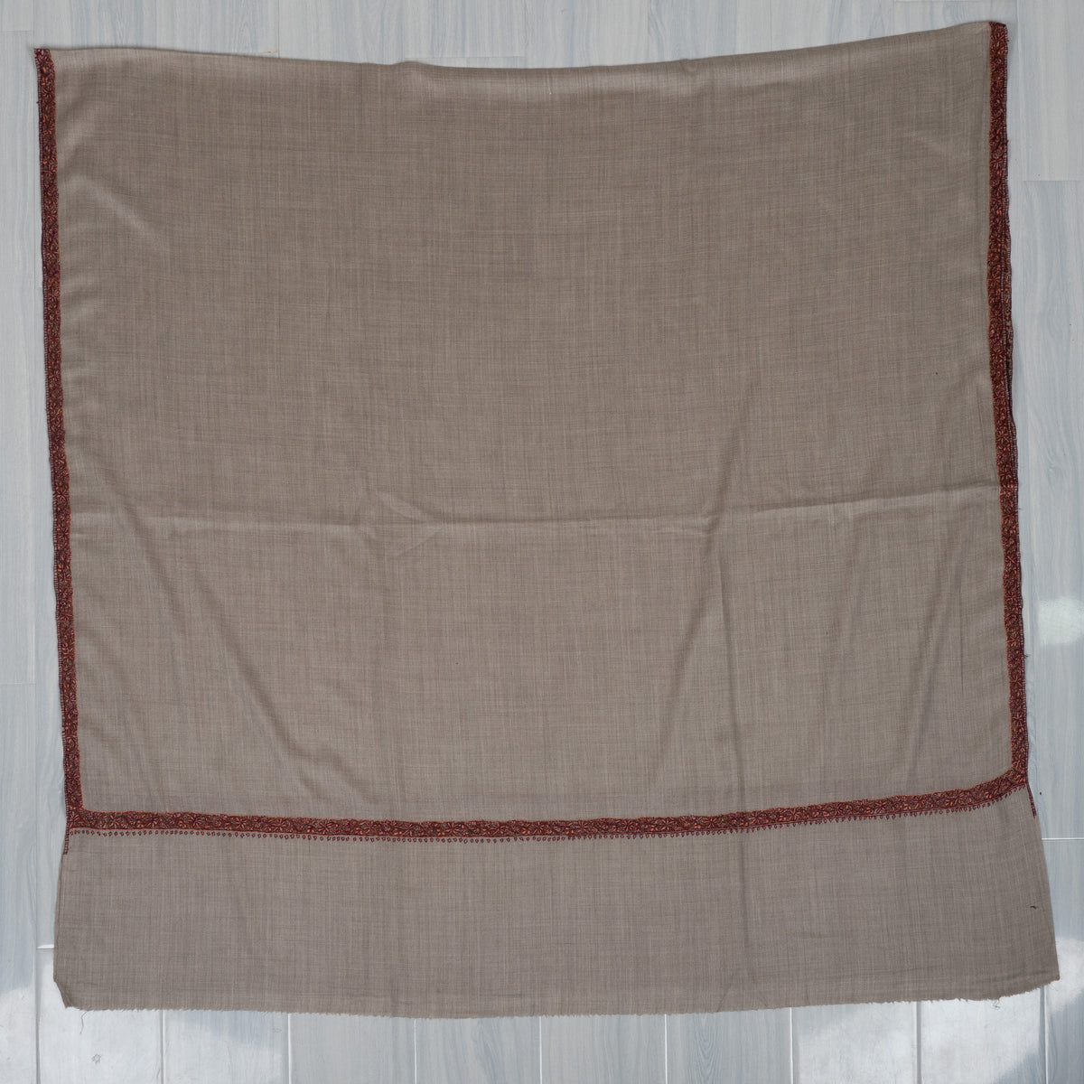 Sandstone Glow Merino wool 2.5 Yards Sozni Hand Embroidered Shawl