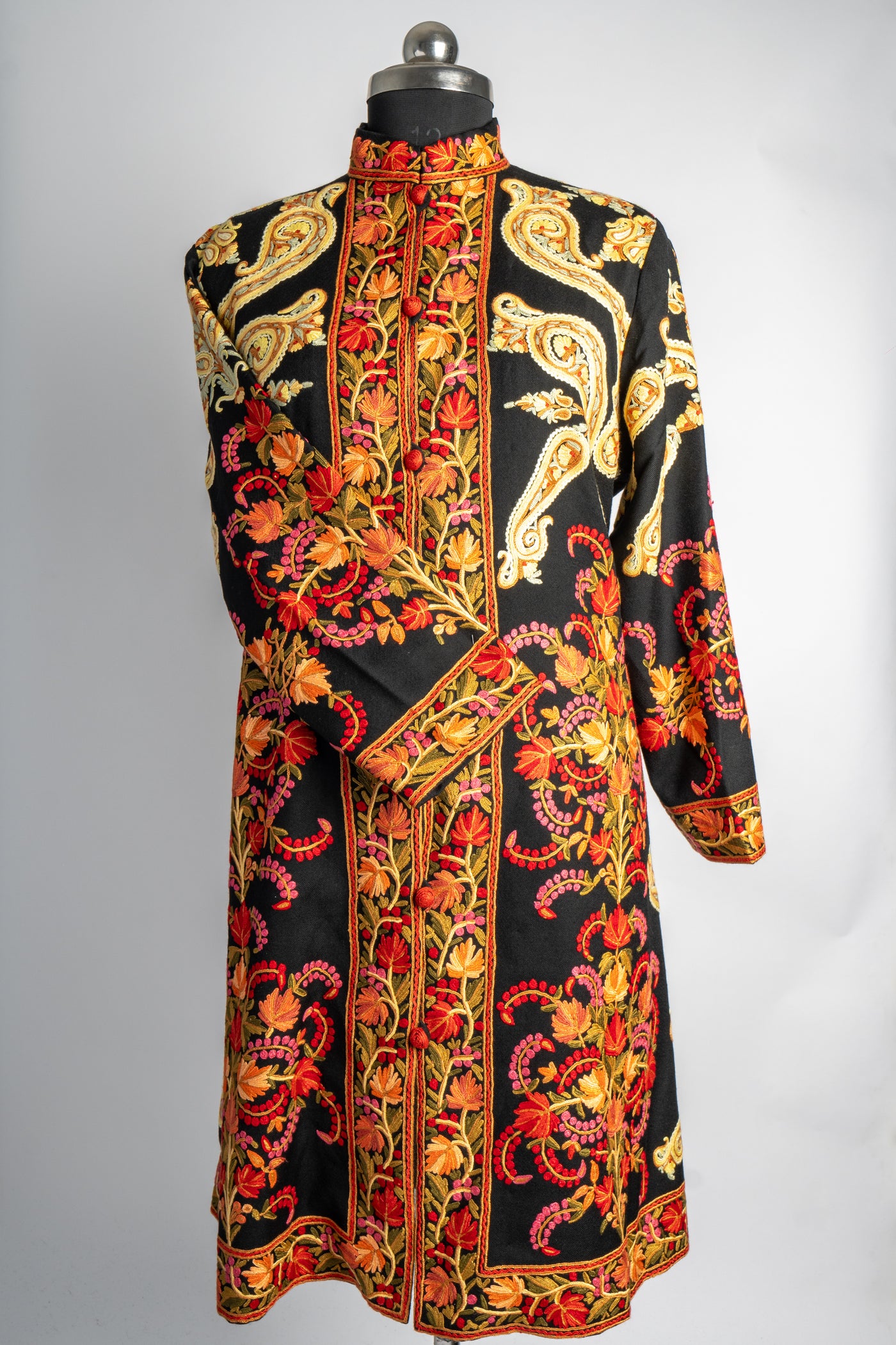 Shamsheer Aari Hand Embroidered Long Jacket