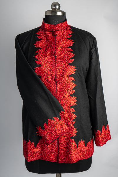 Lal-Aftaab Aari Hand Embroidered Short Jacket