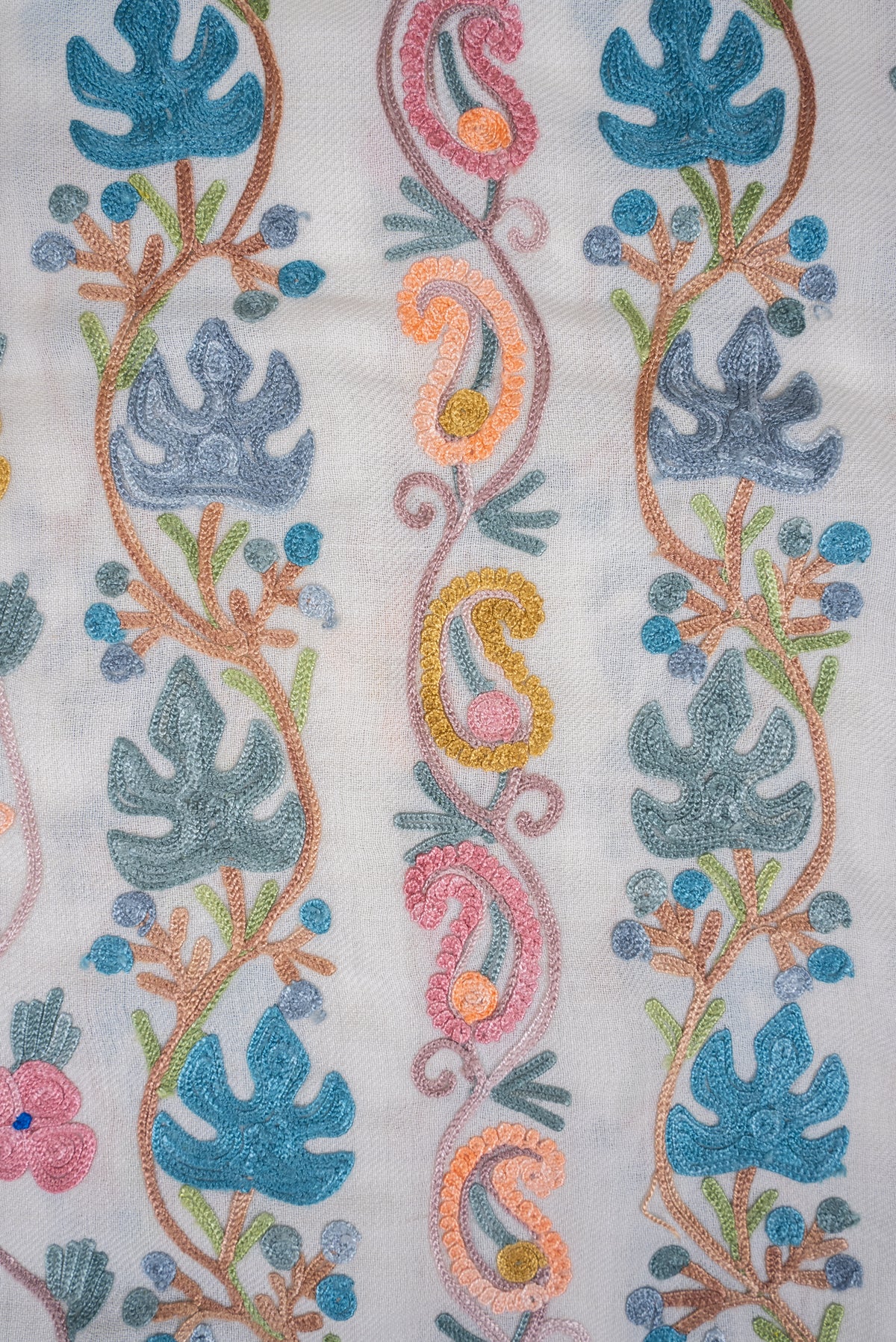 Blooming Meadow Aari Machine Embroidered Shawl