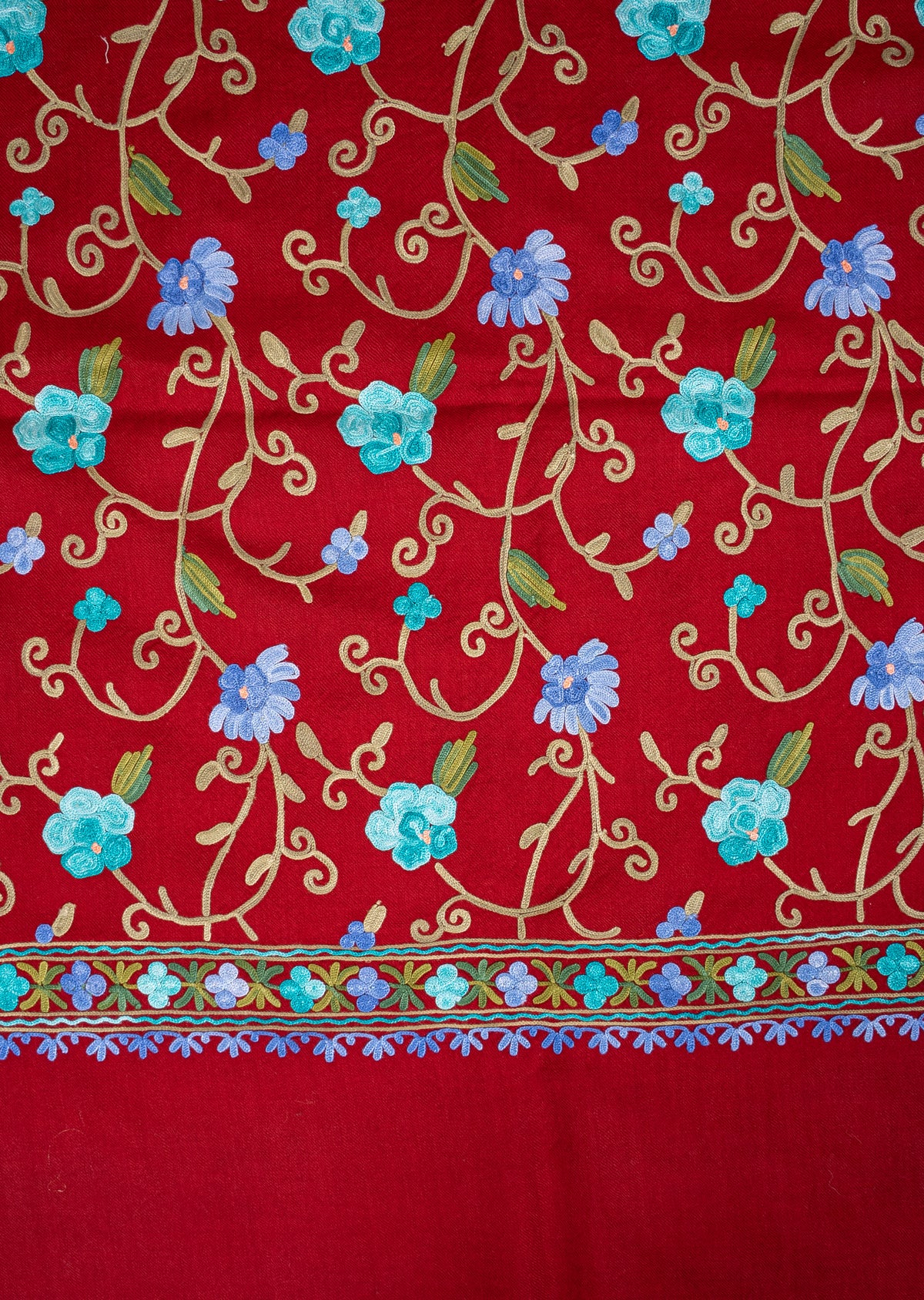 Ruby Garden Aari Machine Embroidered Shawl