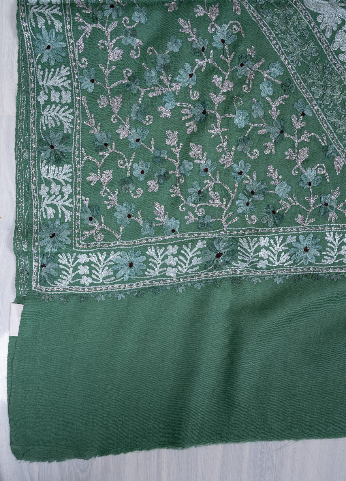 Mint Royale Aari Machine Embroidered Shawl