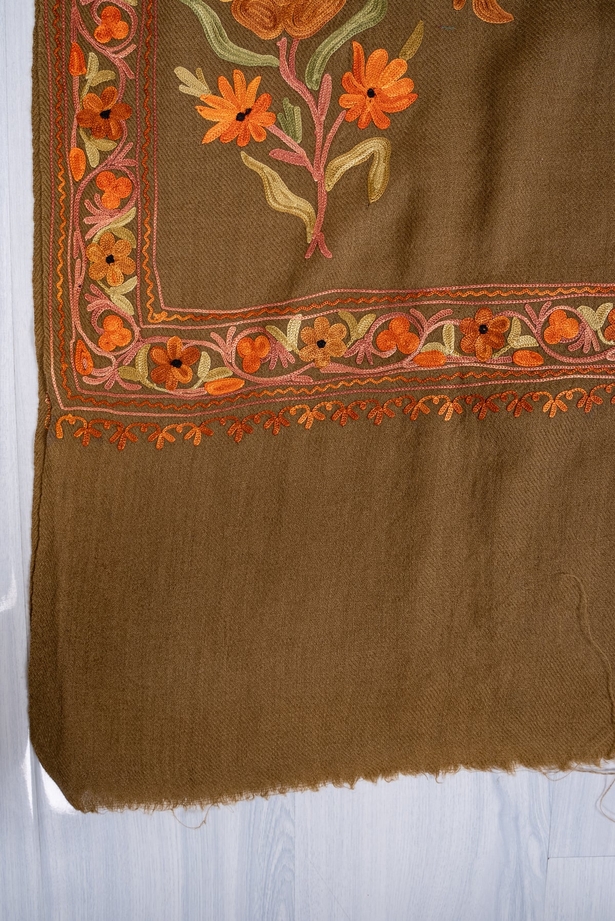 Autumn Grove Aari Machine Embroidered Shawl