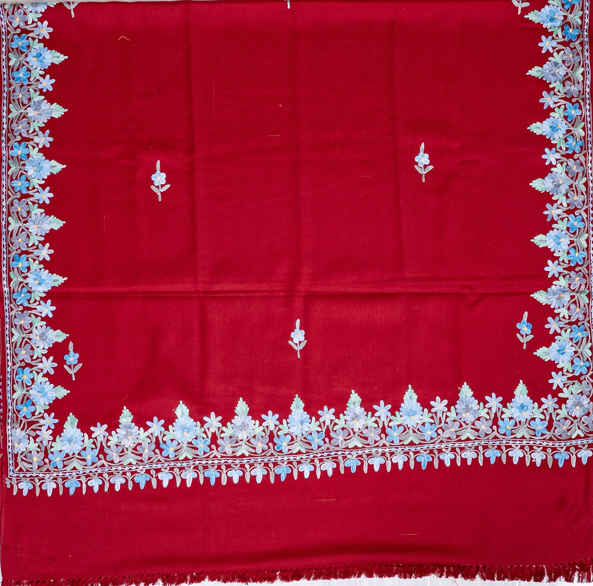 Ruby Frost Aari Machine Embroidered Shawl