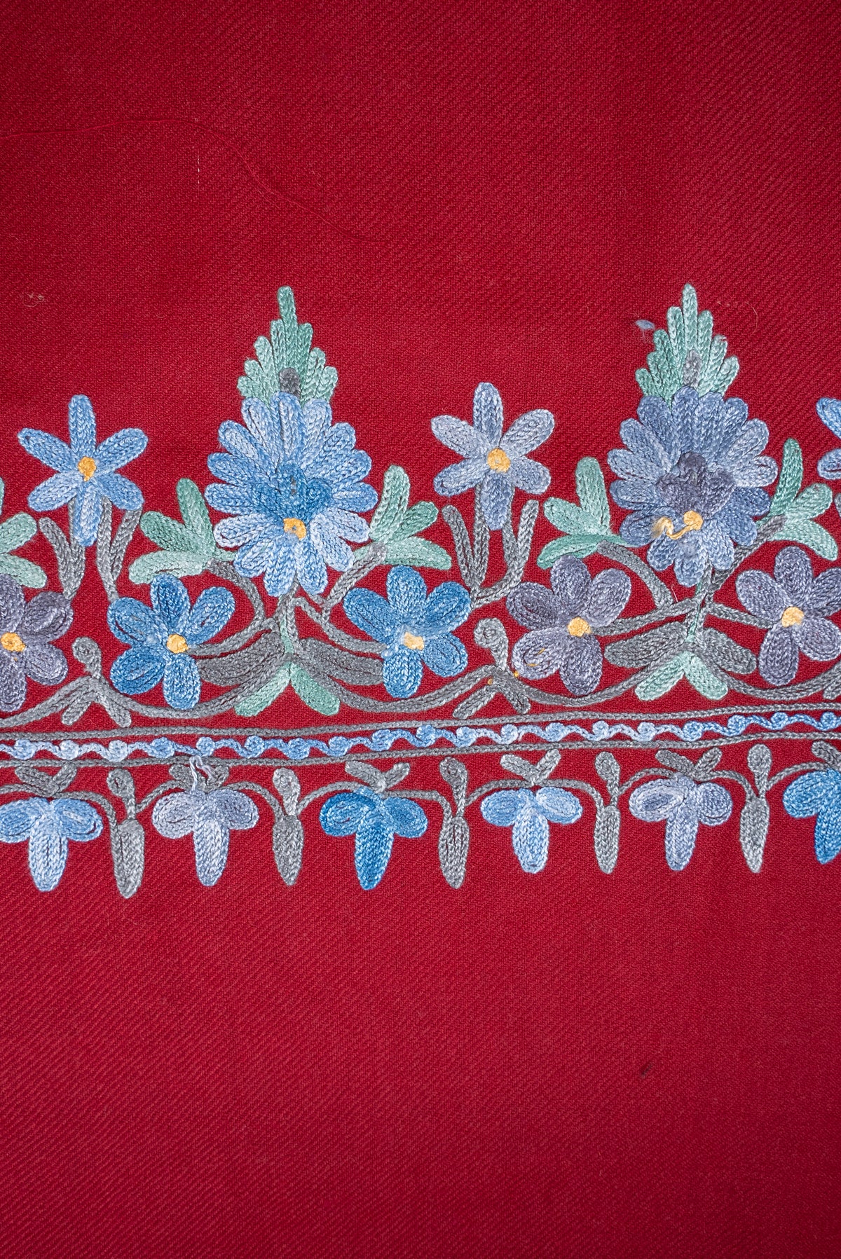 Ruby Frost Aari Machine Embroidered Shawl